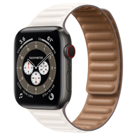 Часы Apple Watch Edition Series 6 GPS + Cellular 44mm Space Black Titanium Case with Chalk Leather Link