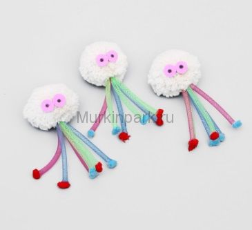 Игрушка для кошек "Осьминог" с пружинками, 4,5 х 4,5 х 11 см, микс цветов