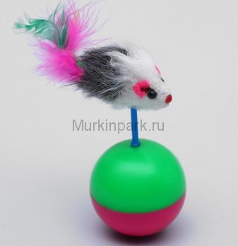 Игрушка-неваляшка "Мышь на шаре", микс цветов