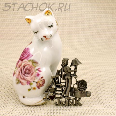 Брошь "Я люблю барахлишко" цвет олова (Danecraft США)