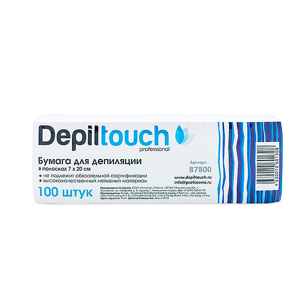 Полоска для депиляции 7 см*20 см, 100 шт Depiltouch