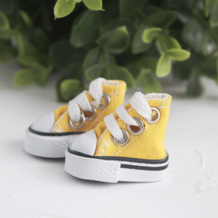 Обувь для кукол - кеды 3,5 см - желтые