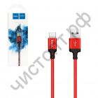 Кабель USB - Type-C HOCO X14 Times speed, 2.0м, круглый, 2A, ткань, красный