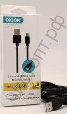 Кабель USB 2.0 Aм вилка(папа)--микро B(microUSB) вилка(папа) 5P длина 1,8 м. OXION, серия "Эконом"