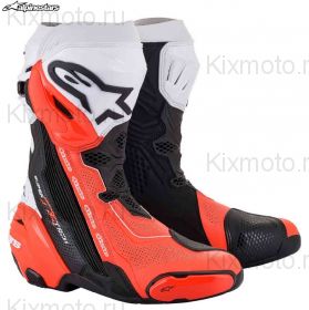 Мотоботы Alpinestars Supertech R, Черно-красные с перфорацией