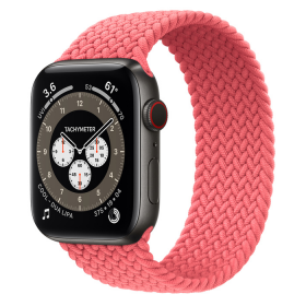 Часы Apple Watch Edition Series 6 GPS + Cellular 44mm Space Black Titanium Case with Pink Punch Braided Solo Loop