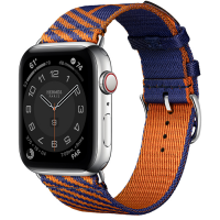 Ремешок Apple Watch Hermès Bleu Saphir/Orange Jumping Single Tour