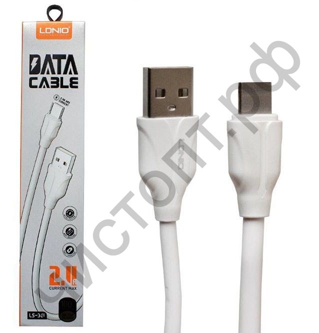 Кабель USB 2.0 Aм (П)- Type-C (П) LDNIO LS361 1m 2.4A медь: 86 жил White