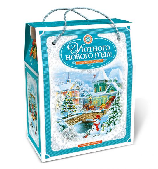 Сумка уютного Нового года бирюзовая 2000 грамм