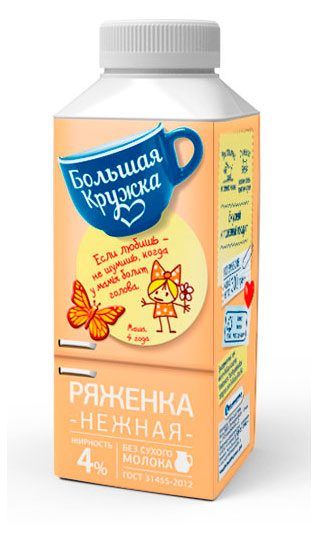 Ряженка Большая Кружка Нежная 4% 300 гр