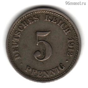 Германия 5 пфеннигов 1912 D