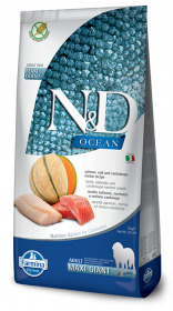 N&D Ocean Salmon, Cod & Cantalupe melon giant&maxi adult (Лосось, треска, дыня для взрослых собак гигантских пород)