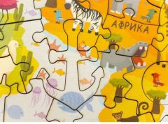 Деревянный пазл карта мира