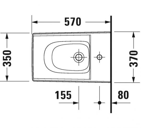 Биде Duravit подвесное Viu 229215 схема 1