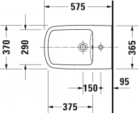 Биде Duravit напольное DuraStyle 228410 схема 1