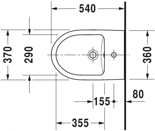 Биде Duravit подвесное DuraStyle 227915 схема 1