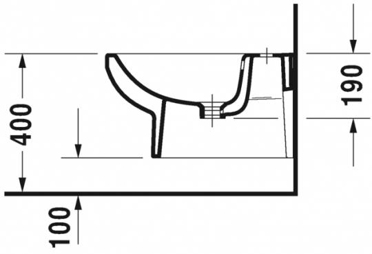 Биде Duravit подвесное DuraStyle 227915 схема 2