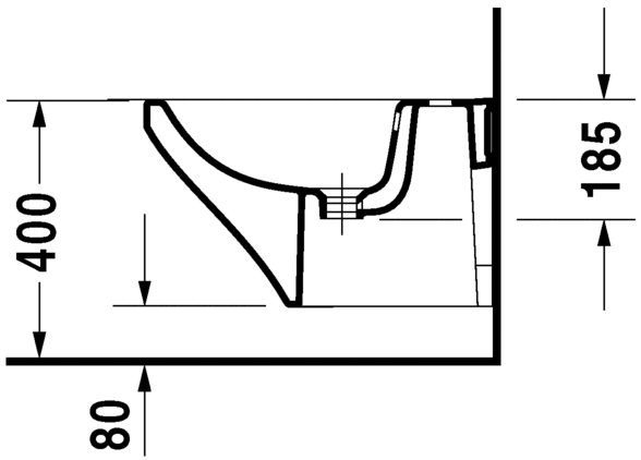 Биде Duravit подвесное DuraStyle 228215 схема 2