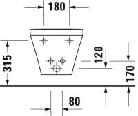 Биде Duravit подвесное DuraStyle 228215 схема 3