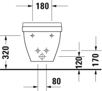 Биде Duravit подвесное Starck 3 223115 схема 3