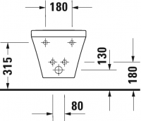 Биде Duravit подвесное DuraStyle 228715 схема 3