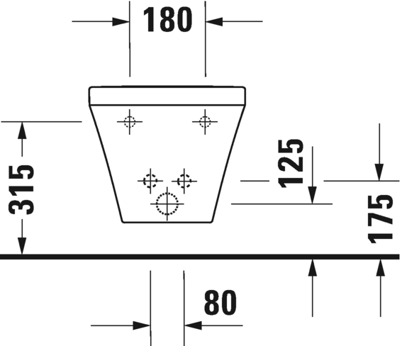 Биде Duravit подвесное DuraStyle 228515 схема 3