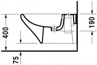 Биде Duravit подвесное DuraStyle 228615 схема 2