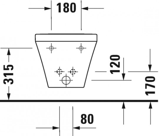 Биде Duravit подвесное DuraStyle 228615 схема 3