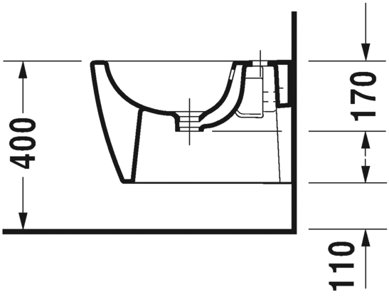 Биде Duravit подвесное ME by Starck 229015 схема 2