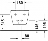 Биде Duravit подвесное ME by Starck 229015 схема 3