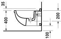 Подвесное биде Duravit Starck 3 228015 36х45 схема 4