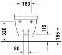 Подвесное биде Duravit Starck 3 228015 36х45 схема 5