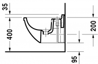 Биде Duravit подвесное Starck 3 228115 схема 2