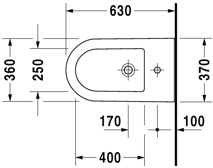 Биде Duravit напольное Darling New 225110 схема 1