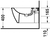 Биде Duravit подвесное Darling New 224915 схема 2