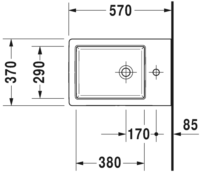 Биде Duravit подвесное Vero Air 227415 схема 1