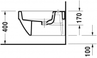 Биде Duravit подвесное Vero Air 227415 схема 2