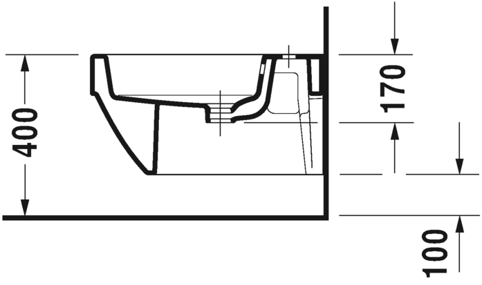 Биде Duravit подвесное Vero Air 227415 схема 2