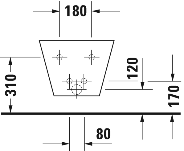 Биде Duravit подвесное Starck 1 027415 схема 3