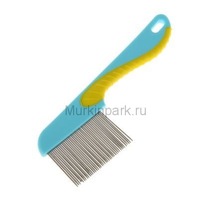 Расческа для шерсти с длинными зубцами и эргономичной ручкой, 15 см, микс цветов