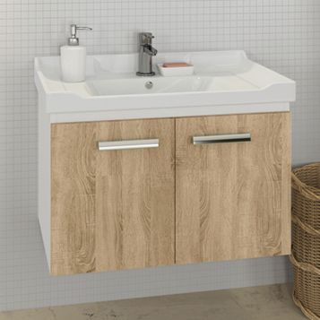 Тумба-умывальник Comforty  Рига-70 дуб сонома с раковиной COMFORTY 9335-70