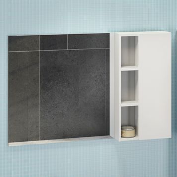 Зеркало-шкаф Comforty Милан-120 белый глянец