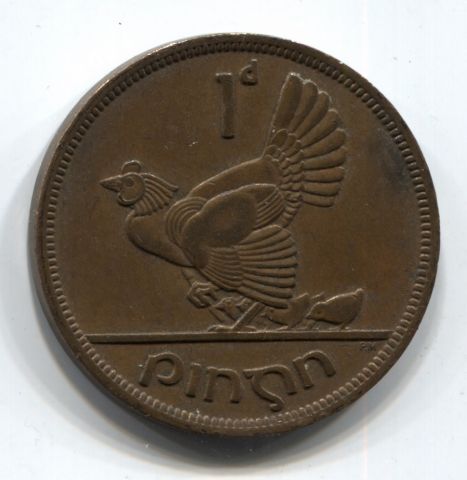 1 пенни 1949 Ирландия XF