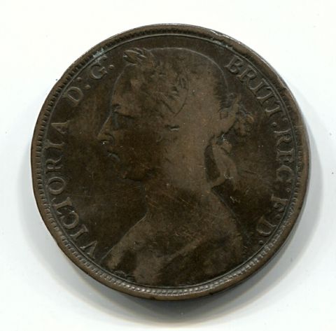 1 пенни 1890 Великобритания