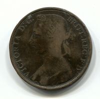 1 пенни 1890 Великобритания