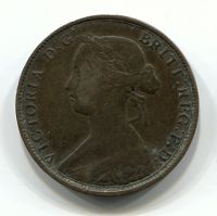 1/2 пенни 1861 Великобритания XF-