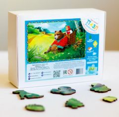 Деревянный пазл Маша и медведь