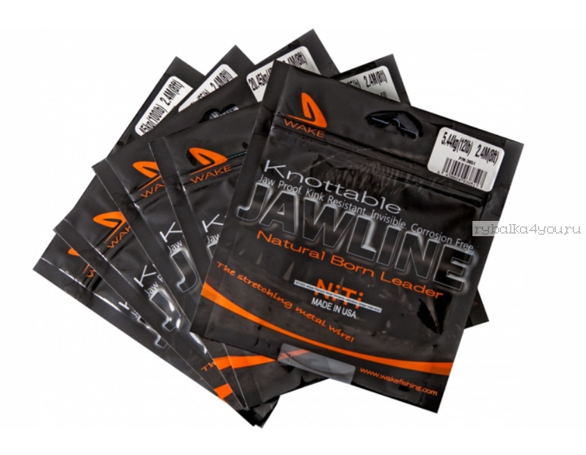 Поводковый материал WAKE JAWLINE 8ft - 100lb (2.4м.-45кг.)