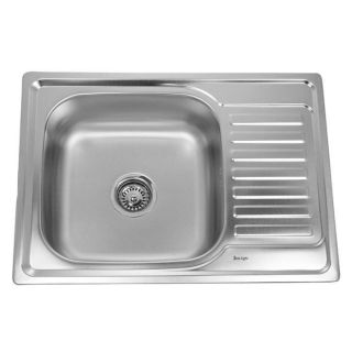 мойка для кухни врезная из нержавеющей стали 63х50 см. SINKLIGHT N 6350 L 0.8/180 1P полированная левая