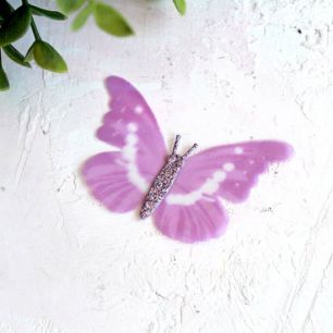 Аксессуар для кукол - бабочка лиловая, 6 см.(3 шт)